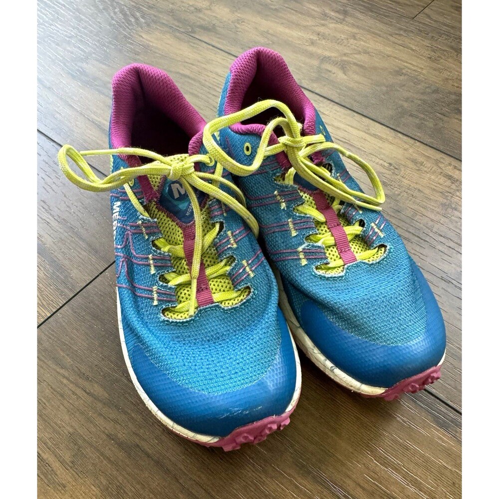 Merrell Moab Flight Unisex Kids SZ 3 Athletic Shoes Blue Pink Low Trail Hiking